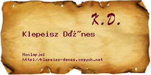 Klepeisz Dénes névjegykártya
