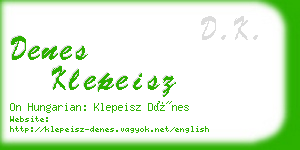 denes klepeisz business card